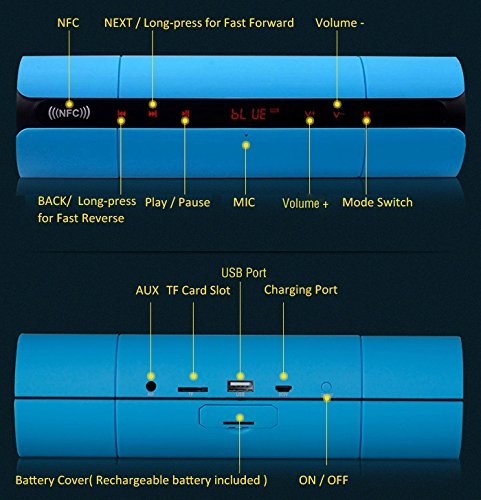 Wireless Bluetooth V3.0 LED Display Speaker with Light Sensitive Touch NFC Support(green) N3