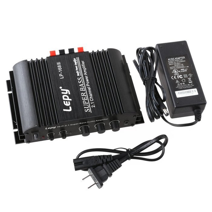 LYWS HI-FI Audio Stereo 2.1 Channel Power Amplifier 40W x2 + 68W x 1RMS With Adapter LP-168S