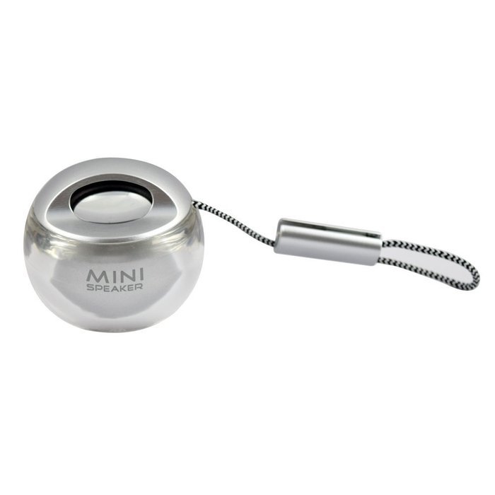 Generic Mini Speaker Built-in Rechargable Lithium Battery Output 3 Watts With Foldable AUX Cable(Silver)