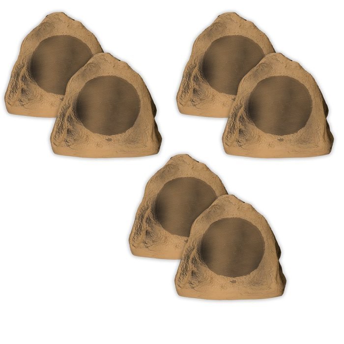 Acoustic Audio B6RS Sandstone 6.5" Rock Speaker 3 Pair Pack Outdoor Weatherproof