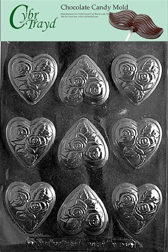 Cybrtrayd V096 Heart with Flowers Valentine Chocolate Candy Mold, Medium