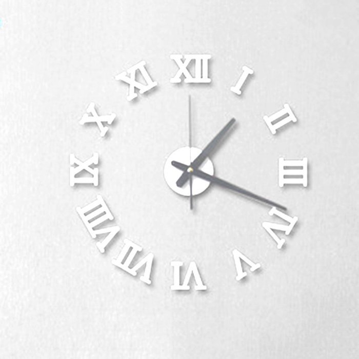 MuLuo DIY Acrylic mirror wall clock 3D Roman numerals design&Home Decor stickers wall Watches black N3
