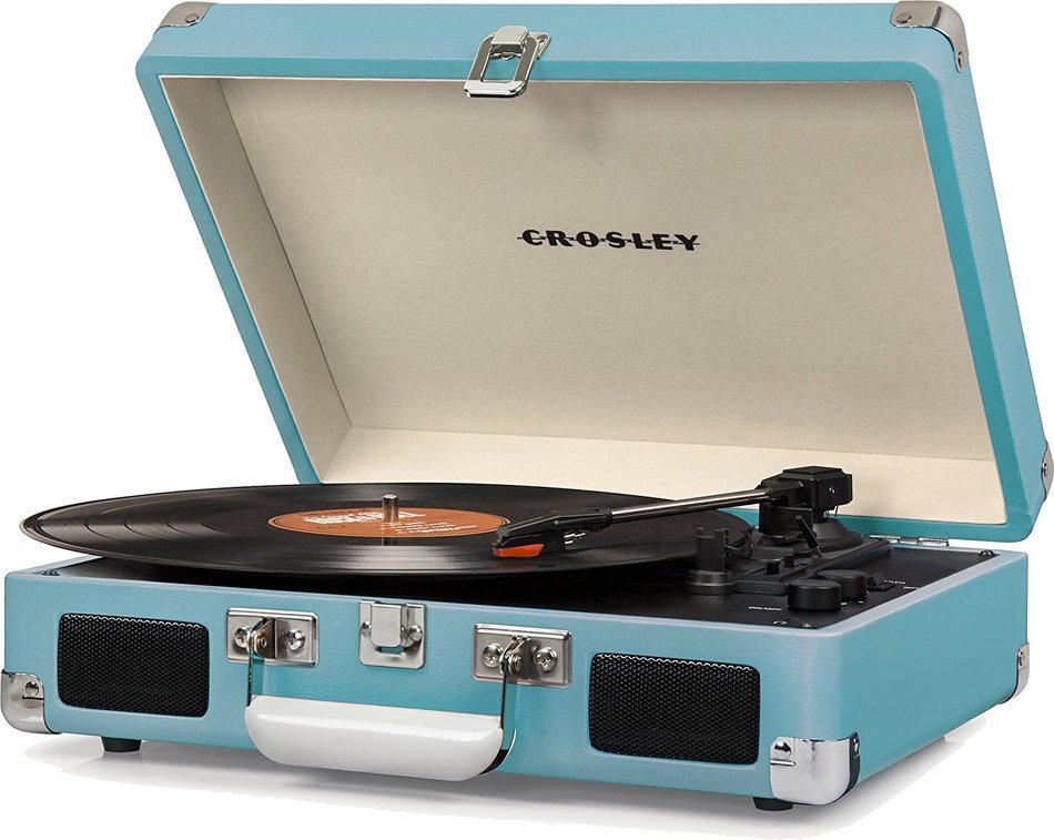 Crosley CR8005D-PI Cruiser Deluxe Portable 3-Speed Turntable with Bluetooth, Pink N30