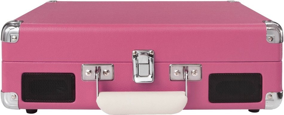 Crosley CR8005D-PI Cruiser Deluxe Portable 3-Speed Turntable with Bluetooth, Pink N33