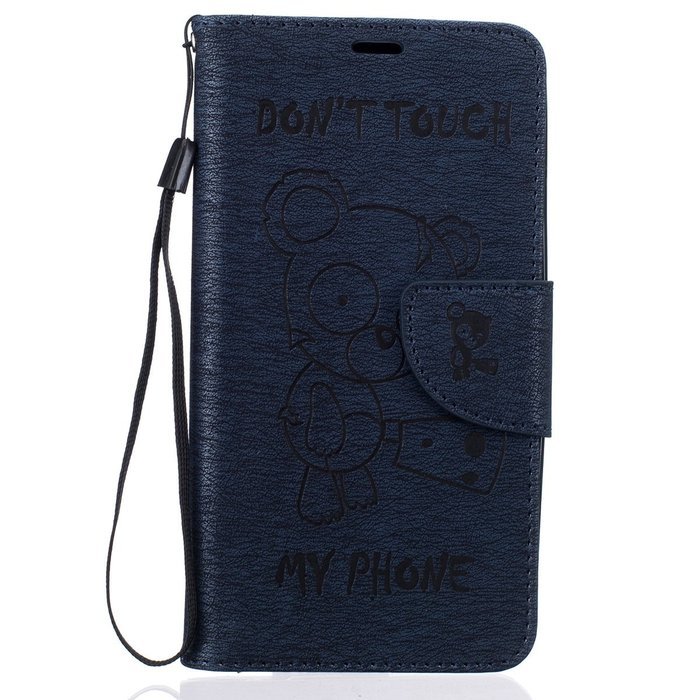LG K10 Case, LG K10 Wallet Case,PHEZEN Cute Bear Don't Touch My Phone Design PU Leather Wallet Case Stand Flip... N138