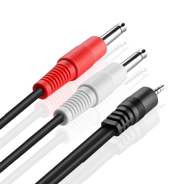 TNP Premium 3.5mm TRS to Dual 1/4 Inch TS Audio Cable (6FT) - Male 3.5mm 1/8" Stereo AUX Auxiliary to 6.35mm 1... N2