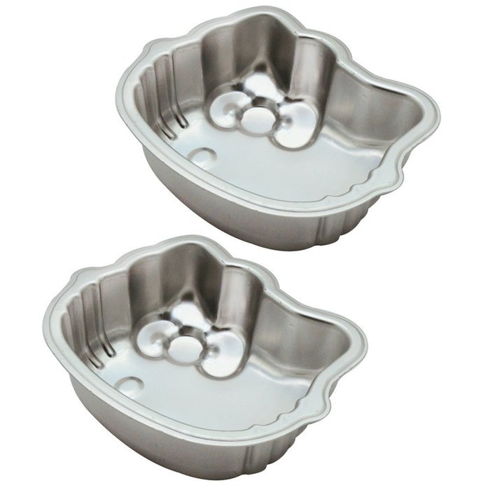 2Pcs Lovely Kitty Cat Head Shaped Fondant Cake Mold Aluminum Baking Pan