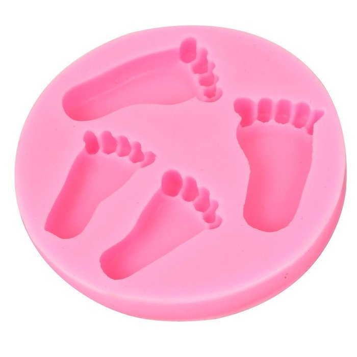 uxcell Lovely Baby Feet Fondant Mold Wedding Cake Mould Decoration Baking Tool