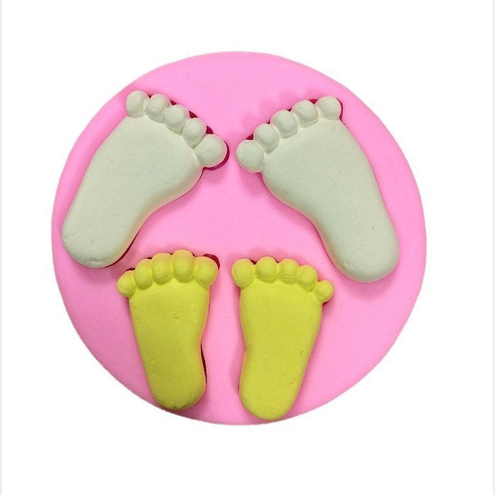 uxcell Lovely Baby Feet Fondant Mold Wedding Cake Mould Decoration Baking Tool N2