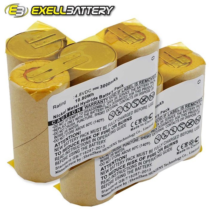 2x Fresh New Exell EBVB-168 4.8V NiMH 3000mAh Battery For VILEDA AS-193E9A Vacuums. FAST USA SHIP