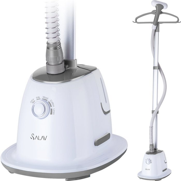 SALAV Professional Series GS60-BJ Wide Bar Garment Steamer with 360 Degrees Swivel Hanger, 1500 W, Gray N19
