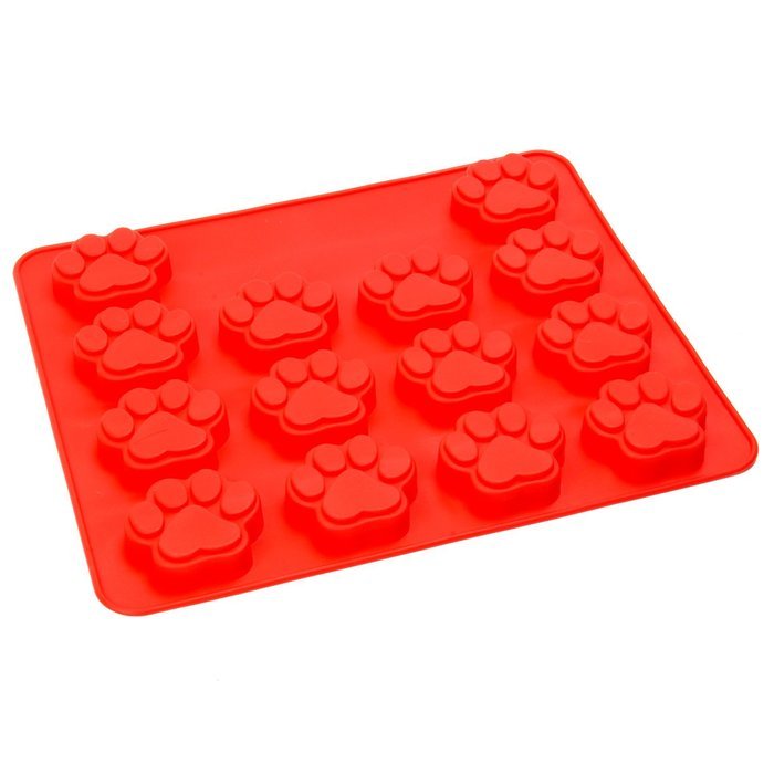 Kingstar Silicone Mini Paw Cake Pan Bone Bakeware Baking Mold Set of 2 with Lovely Brush, 29-cavity N2