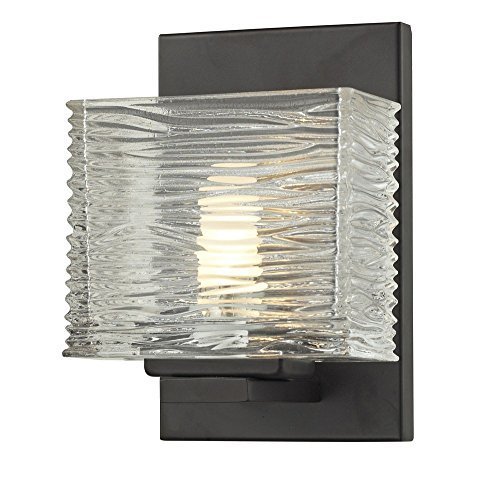 Z-Lite 3026-1V Bronze Frame Finish 1-Light Vanity Light, Clear by Z-Lite