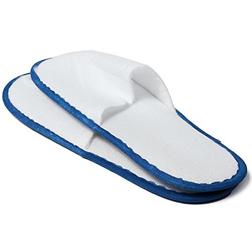5 Pairs Blue Hotel Travel Disposable Slippers Home Guest Slippers N6