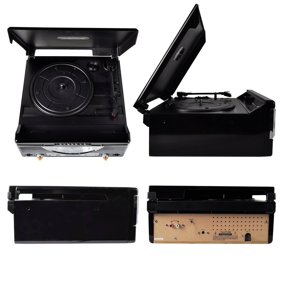 Pyle PTR8UBTBK Bluetooth Turntable System, Retro Vintage Classic Style Vinyl Record Player with Vinyl-to-MP3 Recording... N6