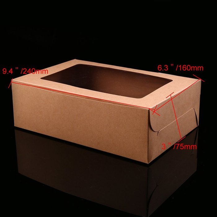Whosee 4Pcs 6 holes Brown Muffin Holes Paper Cupcake Box