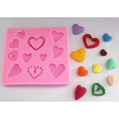 Y&XL&H Heart Shaped Series Fondant Cake Chocolate Silicone Mold Cake Decoration Tools,L8.8cmW8cmH1cm