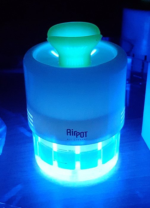 iVid Airpot Desktop Air Cleaner/Purifier Deodorizer, TiO2 Photocatalysis with LED Mood Light N3