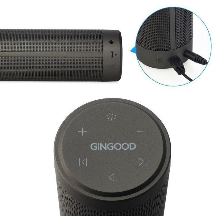 GINGOOD Touch Wireless Bluetooth V4.0 Portable Speaker with Colorful Pulsating LED Lights Silver N11