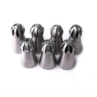 Sher 7Pcs DIY Cake Decorating Tools Russian Icing Piping Cream Pastry Nozzles Tips