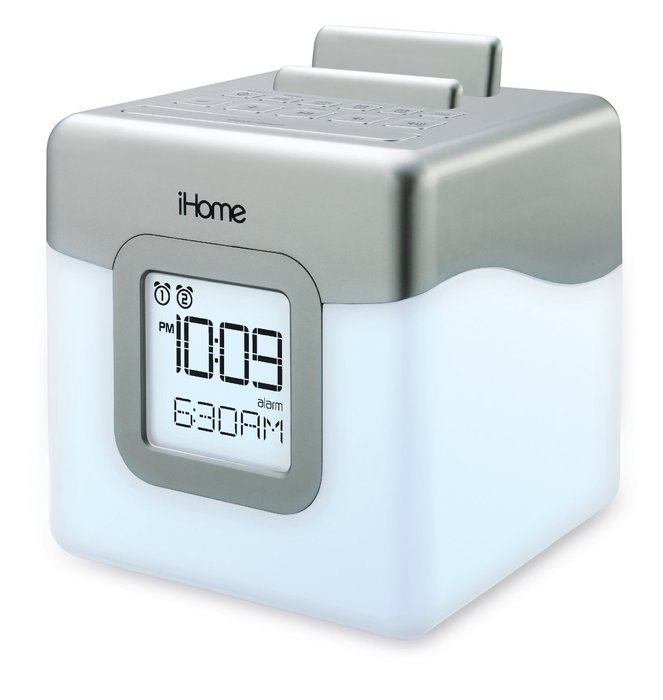 iHome iHM28 Color Changing Alarm Clock FM Radio with USB Charging (Certified Refurbished)