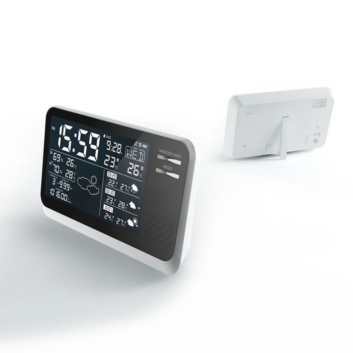 New Arrival Smart Weather Station with Forecast/Temperature/Humidity Thermometer LED Weather Clock stazione meteo... N4