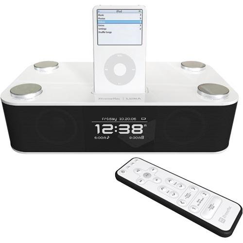 XtremeMac IPD-LUN-00 Luna Alarm Clock Audio System with iPod Dock (Black/Silver)