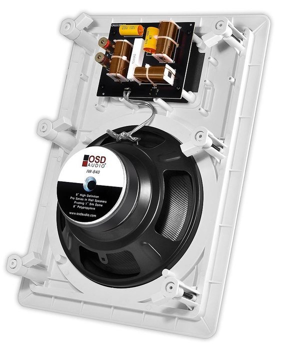 OSD Audio IW840 8-inch Polypropylene In-Wall Speaker Pair