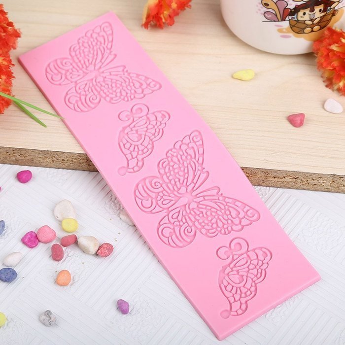 Jiuhong Silicone Butterfly Lace Fondant Embossing Dies Cake Decorating Sugarcraft Moulds N5