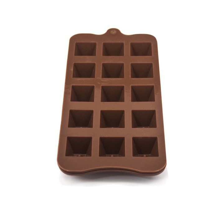 Sorbus Silicone Pyramid with Dimple Tray Baking Mold - 15 Pieces per Mold, Brown (Set of 2 Trays) N2