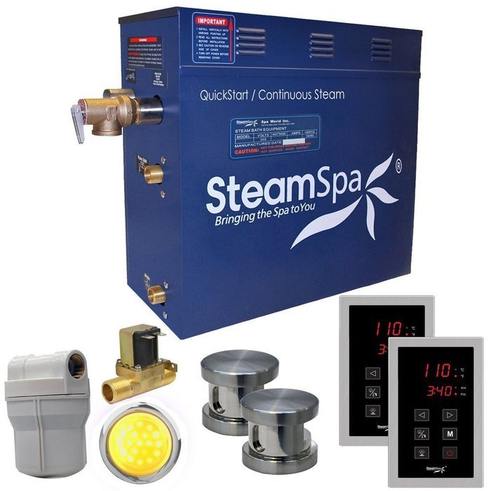 Steam Spa RYT1050BN-A Royal 10.5 KW Quick Start Acu-Steam Bath Generator Package with Built-In Auto Drain, Brushed... N5