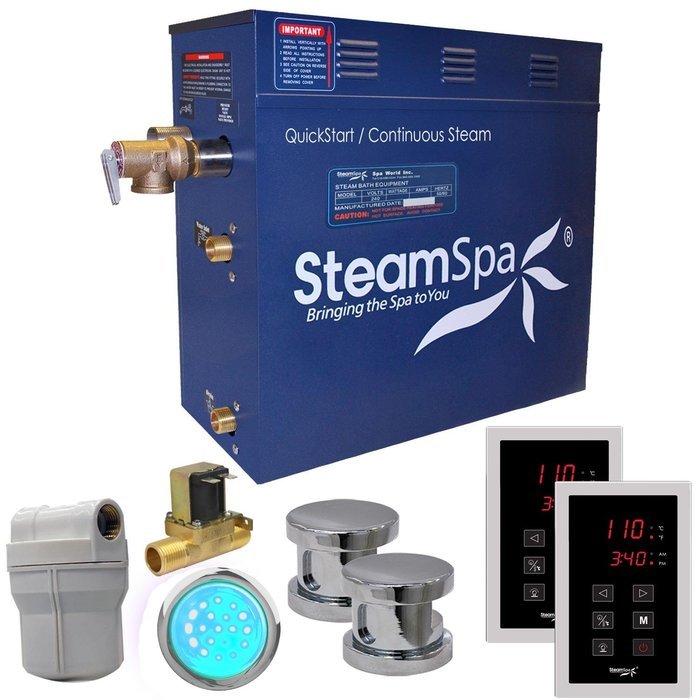 Steam Spa RYT1050BN-A Royal 10.5 KW Quick Start Acu-Steam Bath Generator Package with Built-In Auto Drain, Brushed... N6