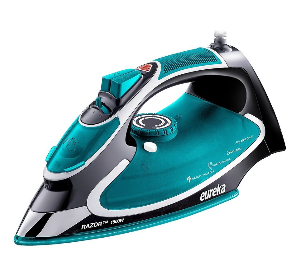Eureka Razor Powerful Steam Iron Burst, Non-Stick Ceramic Soleplate with Auto-Off Super Hot 1500 Watt Iron Aqua... N5