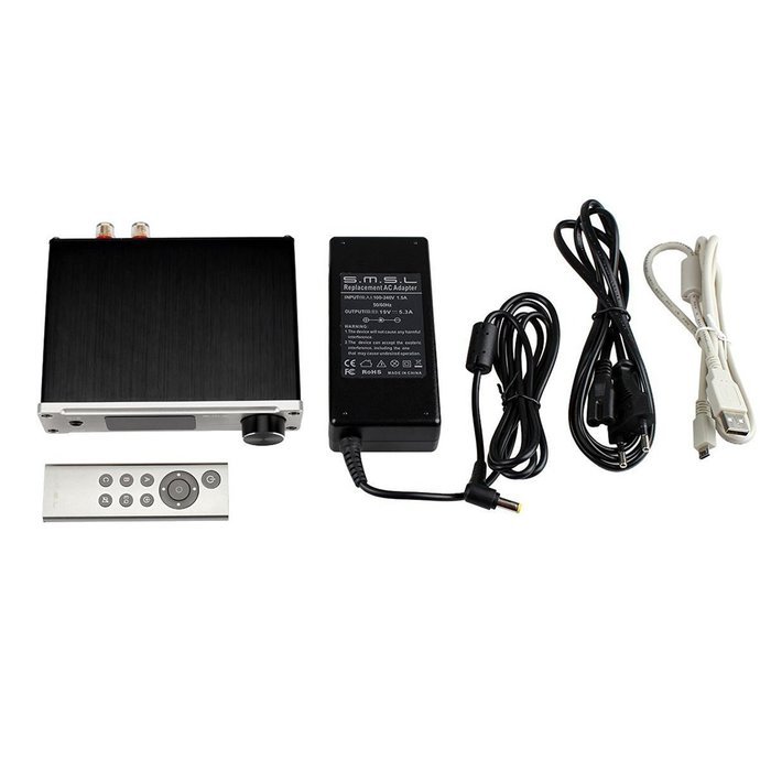 HONGYU SMSL Q5 Pro Stereo Remote Control HiFi Pure Digital Amplifier USB Coax Optic Input 192KHZ 44Bit Audio Power... N4
