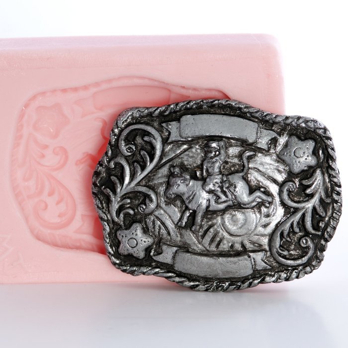 Cowboy Belt Buckle Silicone Mold Make Your Own Western Chocolate, Fondant, Candy, Soap, Resin, Clay, Wax, Flexible... N2