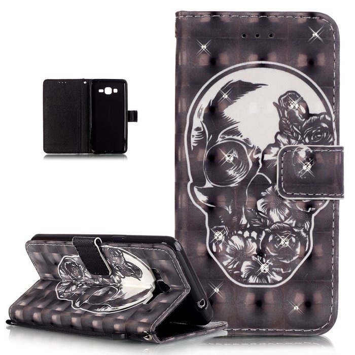 Galaxy Grand Prime Case,ikasus Shiny Glitter Diamond Colorful Art Painting PU Leather Flip Wallet Pouch Stand... N30