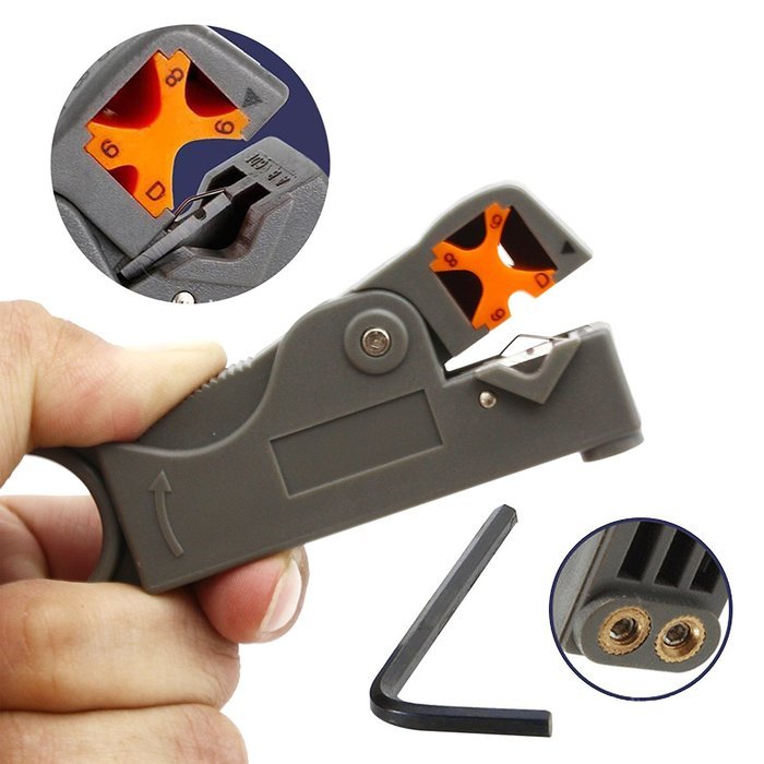 CoZroom Electricity Set with Coaxial Cable Stripper for RG6, RG59/62 and RG58, Coaxial Compression Crimp Tool... N2