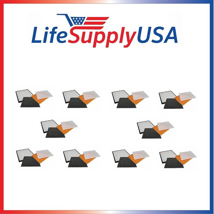 10 Pack Filter Kit Fits Rabbit Air Air Minus A2 SPA-780A & SPA-780A by LifeSupplyUSA