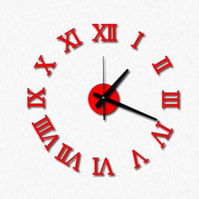 MuLuo DIY Acrylic mirror wall clock 3D Roman numerals design&Home Decor stickers wall Watches black N6