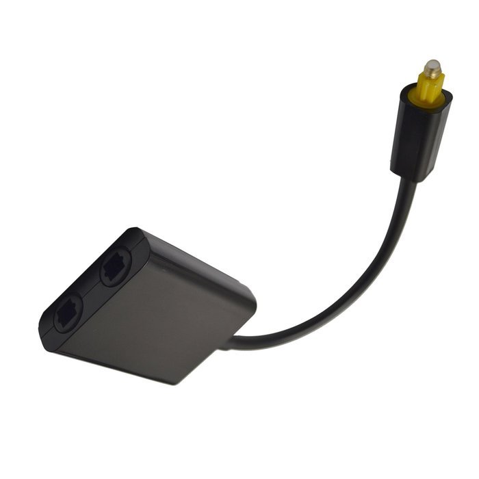 VIMVIP Toslink Digital Optical Fiber Optic Splitter 1 in 2 Out Audio Adapter Cable -Black N6