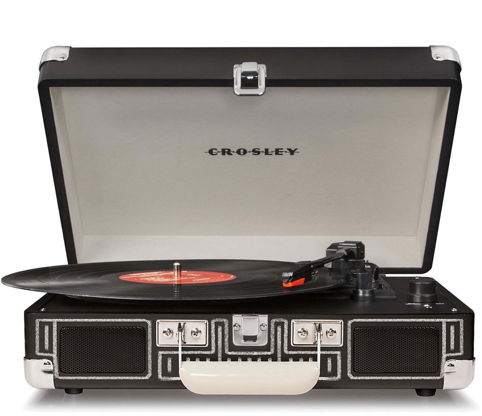 Crosley CR8005D-PI Cruiser Deluxe Portable 3-Speed Turntable with Bluetooth, Pink N46