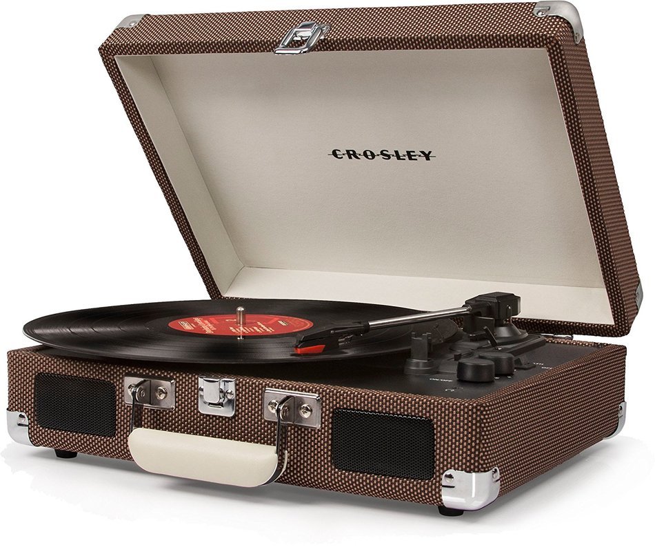 Crosley CR8005D-PI Cruiser Deluxe Portable 3-Speed Turntable with Bluetooth, Pink N49