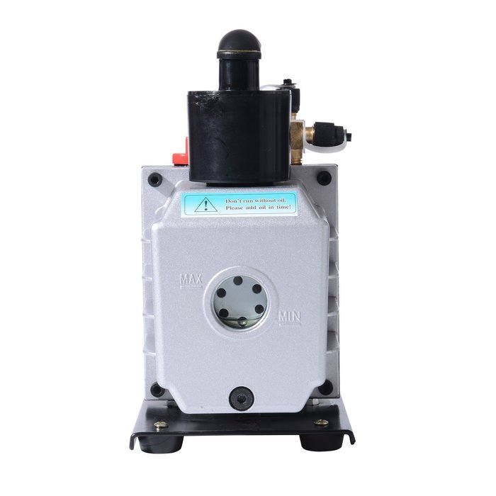 HomCom Single Stage 7 CFM Rotary Vane Vacuum Pump - Black/Silver N5