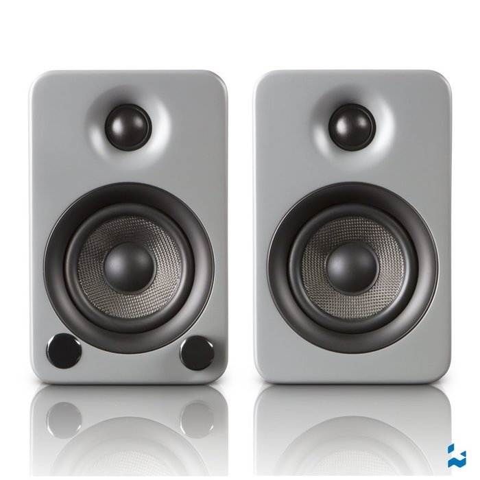 Kanto YU3 4" 2-Way Powered Bookshelf Speakers with aptX Bluetooth 4.0 - Matte White (YU3MW) N14