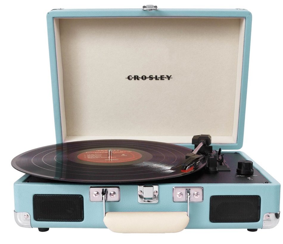 Crosley CR8005D-PI Cruiser Deluxe Portable 3-Speed Turntable with Bluetooth, Pink N50