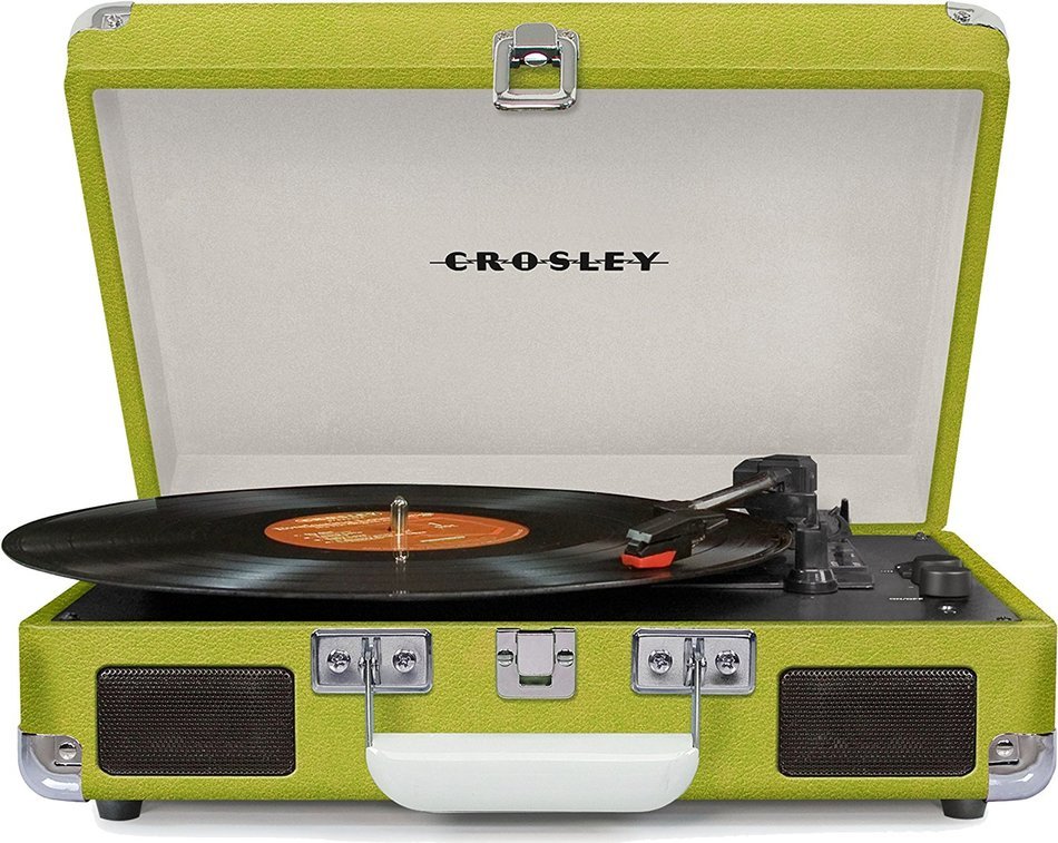 Crosley CR8005D-PI Cruiser Deluxe Portable 3-Speed Turntable with Bluetooth, Pink N56