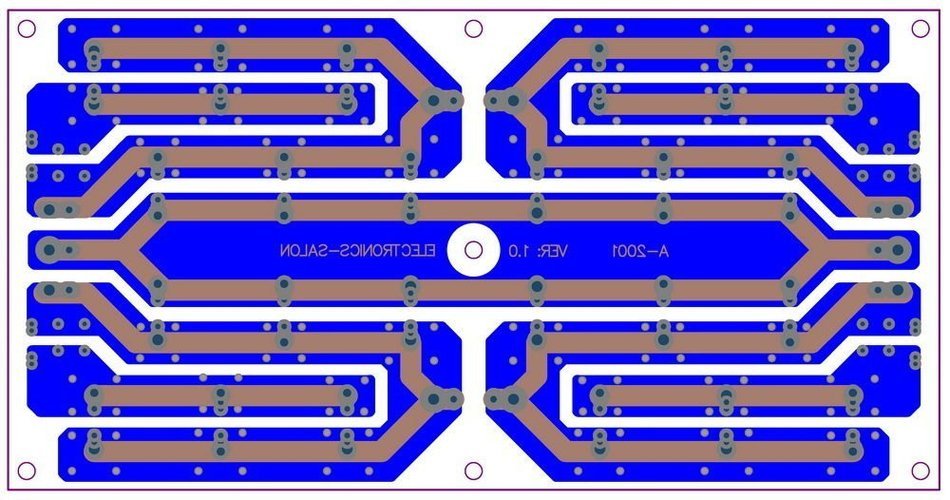 Electronics-Salon 1PCS Capacitor Filter Bare PCB, Support 24pcs D22mm Electrolytic Capacitors.