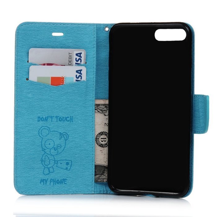 iPhone 7 Plus Case (5.5 inch) - Wallet Flip Stand Case Embossed Cute Bear PU Leather Case Shockproof TPU Inner... N32