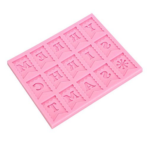 "dipshop Merry Christmas Flag Silicone Mold Fondant Cake Cookie Mould" shopping N5