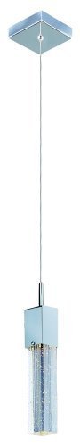 ET2 Lighting E22761-89PC Mini Pendant with Bubble Detailed Glass Shade, Polished Chrome Finished by ET2 Lighting